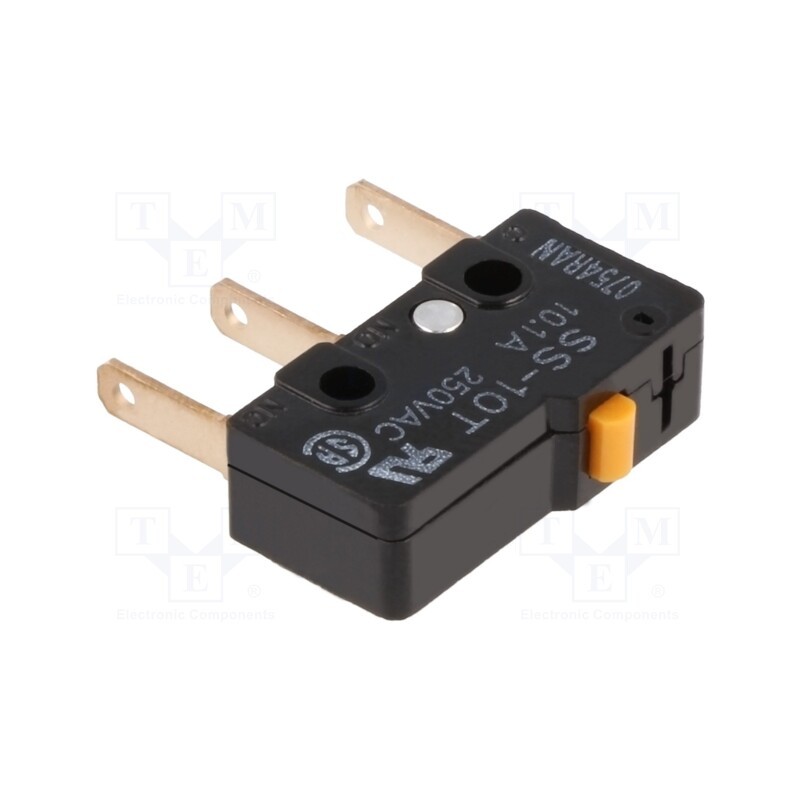 10 pcs : SS-10T - Microswitch SNAP ACTION, 10A/250VAC, without lever, SPDT, Pos: 2