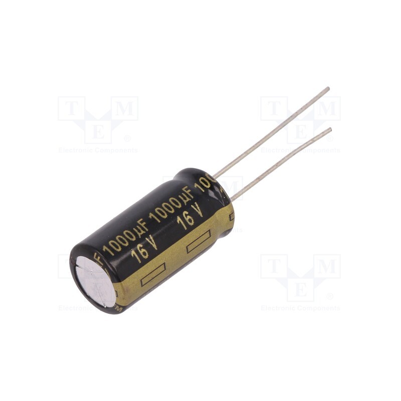 10 pcs : EEUFM1C102 - Capacitor: electrolytic, low ESR, THT, 1000uF, 16VDC, Ø10x20mm