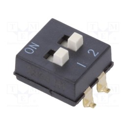 10 pcs : A6SN2104 - Switch: DIP-SWITCH, Poles number: 2, ON-OFF, 0.025A/24VDC, Pos: 2
