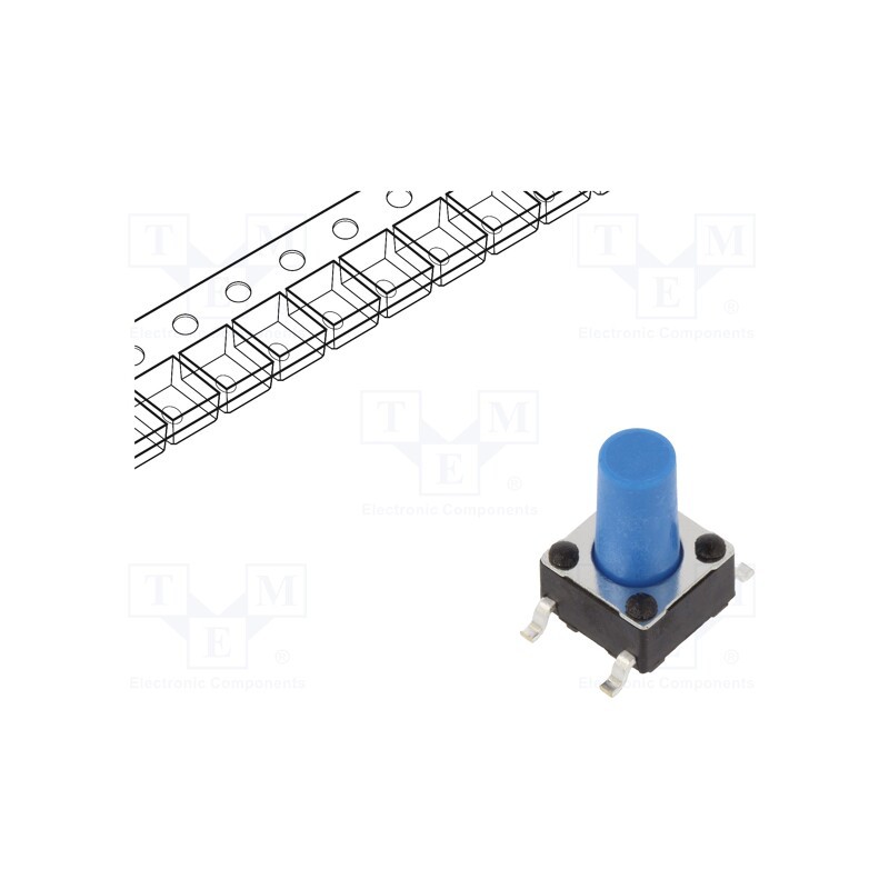 50 pcs : PTS645SM95SMTR92 LFS - Microswitch TACT, SPST-NO, Pos: 2, 0.05A/12VDC, SMT, none, 1.6N