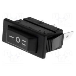 10 pcs : C1520ALMBB730W - ROCKER, SP3T, Pos: 3, ON-OFF-ON, 16A/250VAC, 20A/28VDC, black, none