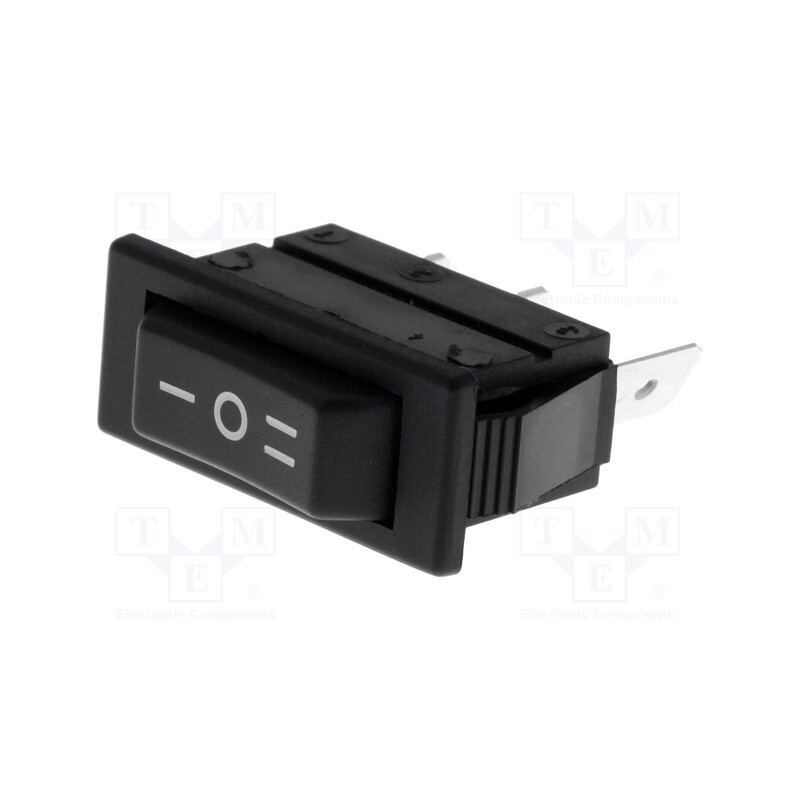 10 pcs : C1520ALMBB730W - ROCKER, SP3T, Pos: 3, ON-OFF-ON, 16A/250VAC, 20A/28VDC, black, none