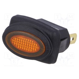 10 pcs : R13-278B8-02-Y - ROCKER, SPST, Pos: 2, ON-OFF, 10A/250VAC, orange, IP65, neon lamp