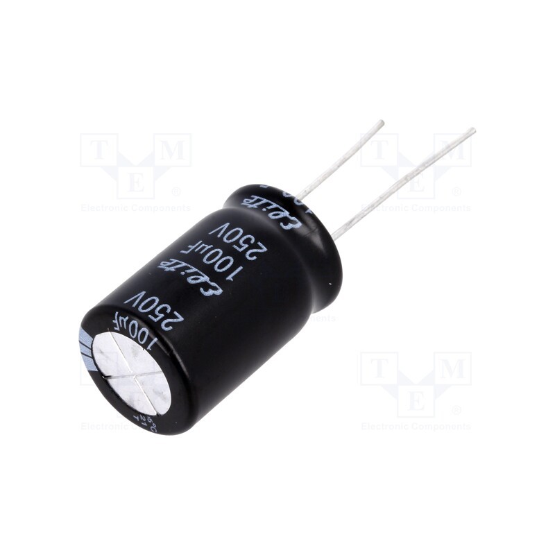10 pcs : PF2E101MNN1625 - Capacitor: electrolytic, THT, 100uF, 250VDC, Ø16x31.5mm, ±20%
