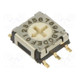 10 pcs : ERD716AMZ - Encoding switch, DEC/BCD, Pos: 16, SMT, Rcont max: 200mΩ, 5.1Ncm