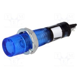 20 pcs : - Indicator: with neon lamp, recessed, blue, 12VAC, Cutout: Ø7.5mm