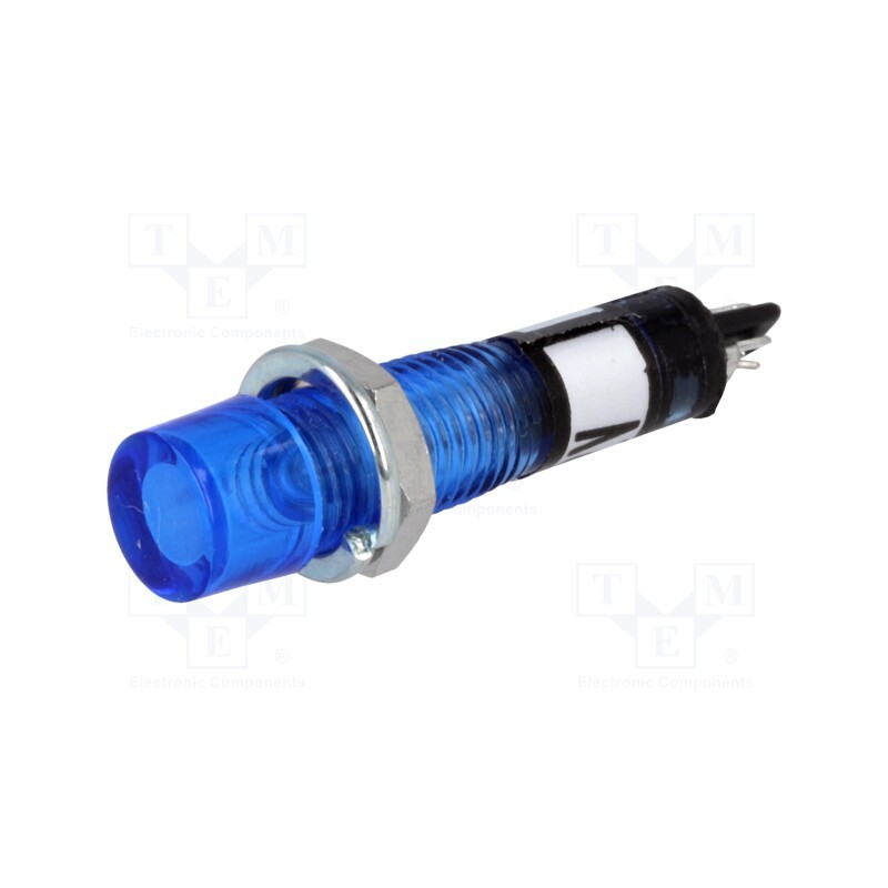 20 pcs : - Indicator: with neon lamp, recessed, blue, 12VAC, Cutout: Ø7.5mm