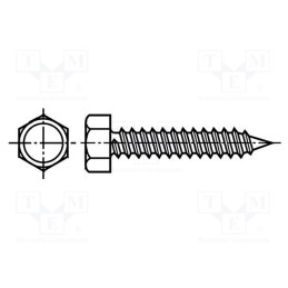 500 pcs : 1472712 - Screw, 4.8x13, Head: hexagonal, none, 8mm, hardened steel, zinc