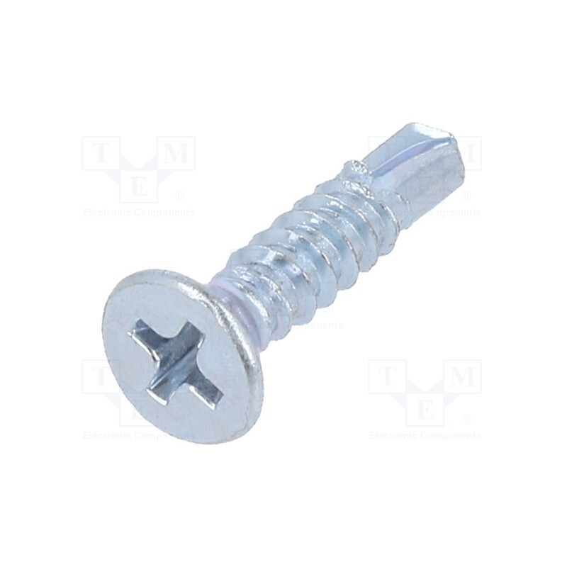500 pcs : 1394215 - Screw, for metal, 4.2x19, Head: countersunk, Phillips, PH2, zinc