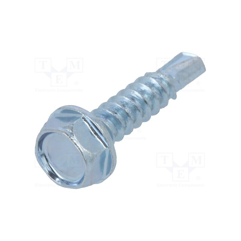 500 pcs : 1394673 - Screw, for metal, with flange, 4.2x19, Head: hexagonal, 7mm, zinc
