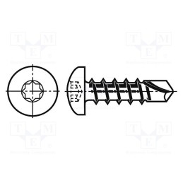 500 pcs : 3060684 - Screw, 3.9x19, Head: cheese head, octagon, S1, hardened steel, zinc