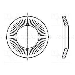 500 pcs : 1558536 - Washer, conical, M5, D12mm, h1.8mm, spring steel, Plating: zinc