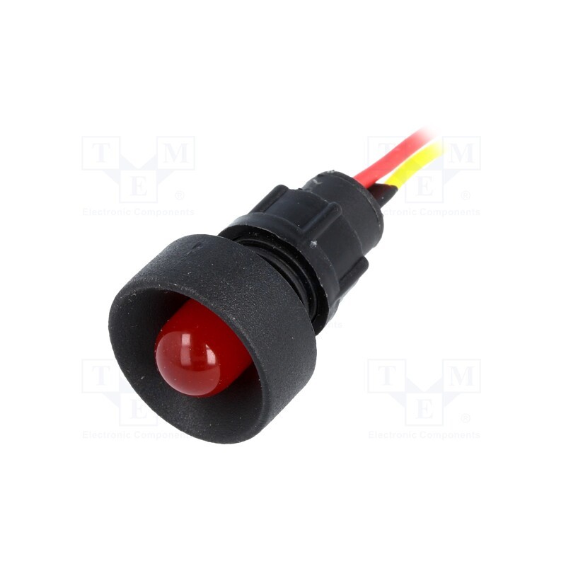 10 pcs : LKS12-24-R - Indicator: LED, recessed, red, 12÷24VDC, 12÷24VAC, Ø13mm, IP20