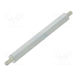 50 pcs : 425X55 - Screwed spacer sleeve, 55mm, Ext.thread: M3, hexagonal, steel