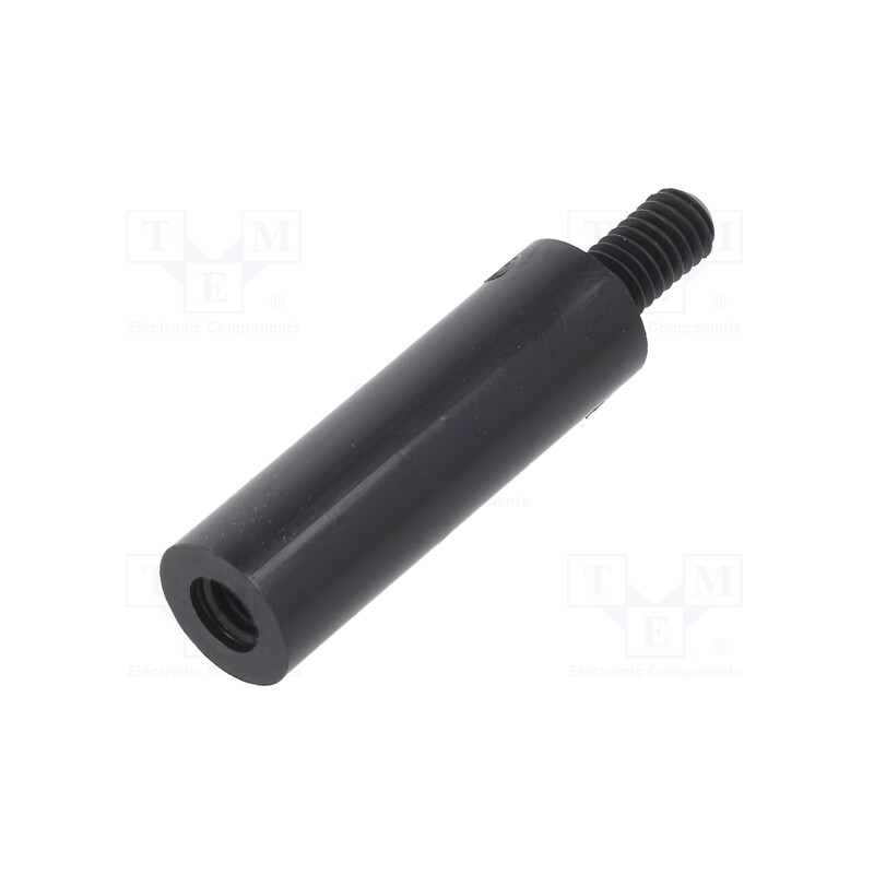50 pcs : 287RDX25 - Screwed spacer sleeve, cylindrical, polyamide, M4, M4, 25mm, black
