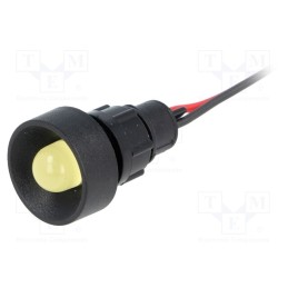10 pcs : LY-D10-220DC - Indicator: LED, recessed, yellow, 220VDC, Ø13mm, IP40, leads 300mm