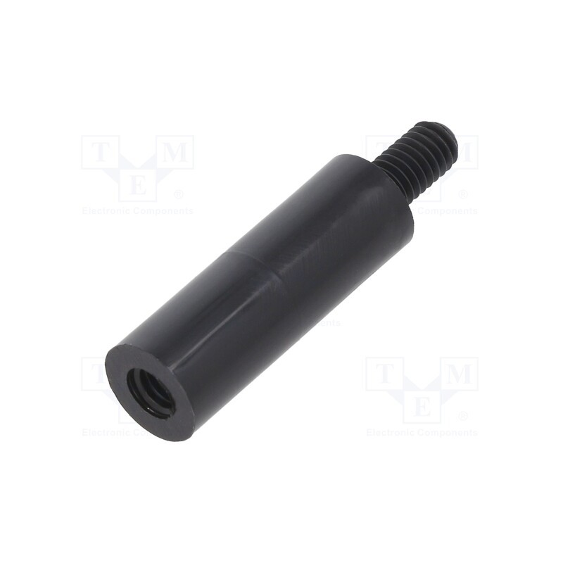 50 pcs : 287RDX23 - Screwed spacer sleeve, cylindrical, polyamide, M4, M4, 23mm, black