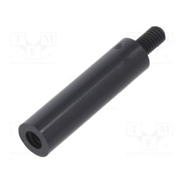 50 pcs : 287RDX30 - Screwed spacer sleeve, cylindrical, polyamide, M4, M4, 30mm, black