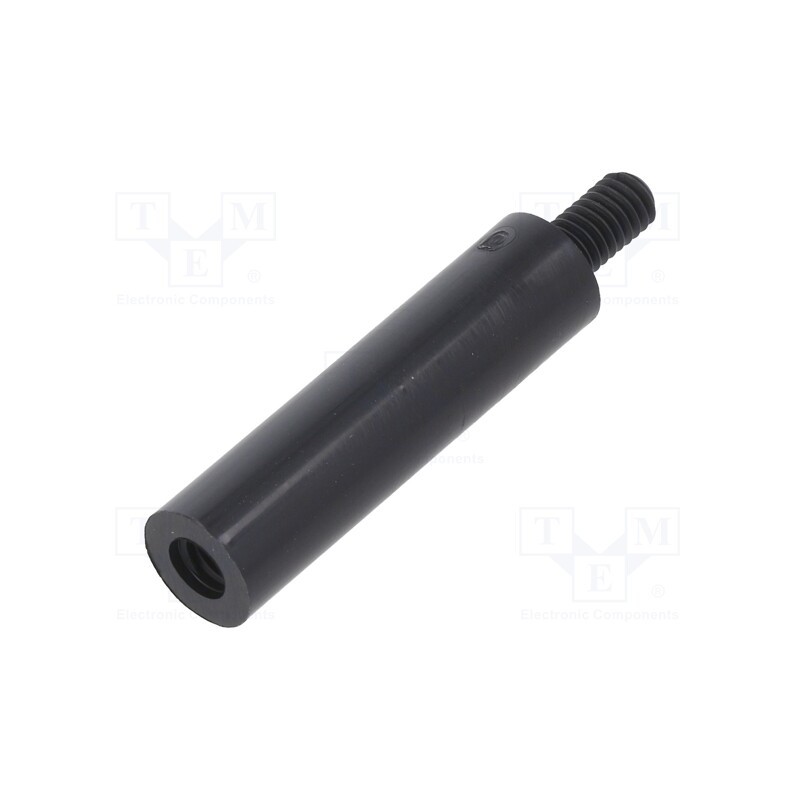 50 pcs : 287RDX30 - Screwed spacer sleeve, cylindrical, polyamide, M4, M4, 30mm, black