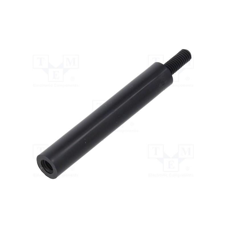 50 pcs : 285RDX35 - Screwed spacer sleeve, cylindrical, polyamide, M3, M3, 35mm, black