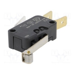 10 pcs : D459-V3RD - Microswitch SNAP ACTION, 16A/250VAC, with lever (with roller)