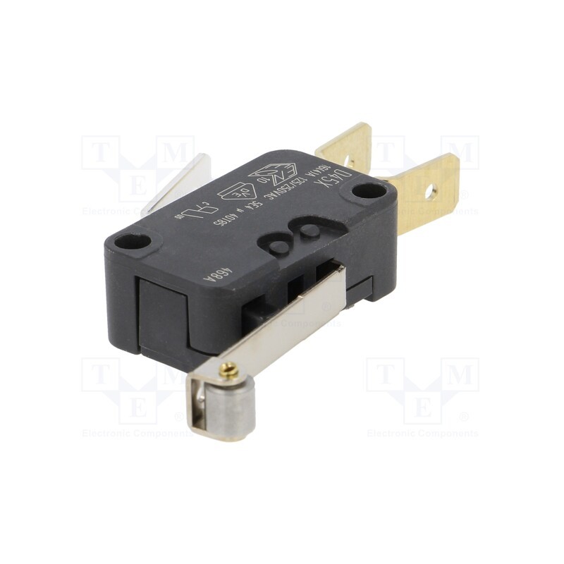 10 pcs : D459-V3RD - Microswitch SNAP ACTION, 16A/250VAC, with lever (with roller)
