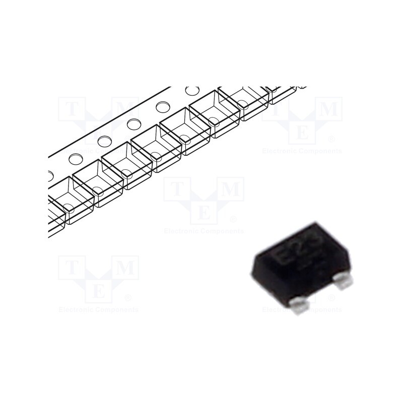 50 pcs : DTC143ZMT2L - Transistor: NPN, bipolar, BRT, 50V, 0.1A, 150mW, SOT723, R1: 4.7kΩ