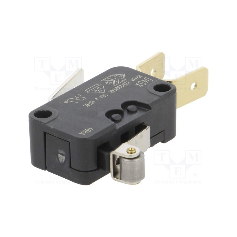 10 pcs : D459-V3RA - Microswitch SNAP ACTION, 16A/250VAC, with lever (with roller)