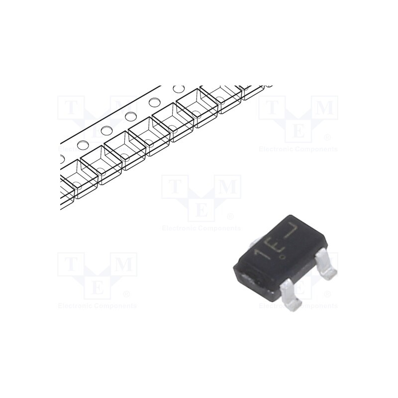 50 pcs : BC847AWT1G - Transistor: NPN, bipolar, 45V, 0.1A, 0.2W, SC70,SOT323