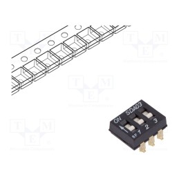 10 pcs : SDA03H0SBR - Switch: DIP-SWITCH, Poles number: 3, OFF-ON, 0.025A/24VDC, Pos: 2