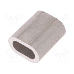 10 pcs : ZLA11 - Ferrule, aluminium, for rope, Ørope: 11mm, L: 39mm