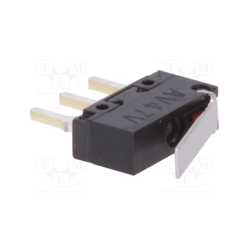 10 pcs : AV442461 - Microswitch SNAP ACTION, 0.1A/30VDC, with lever, SPDT, ON-(ON)