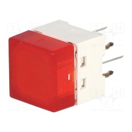 10 pcs : B3W-9000-R1R - Switch: keypad, Pos: 2, SPST-NO, 0.05A/24VDC, red, LED, red, THT