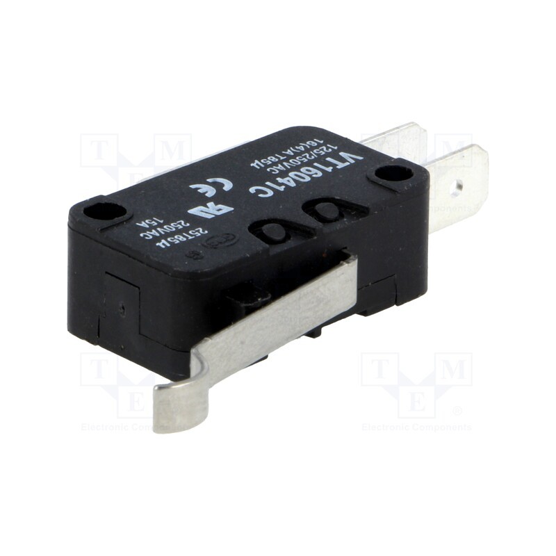 10 pcs : VT16041C - Microswitch SNAP ACTION, 14A/250VAC, SPDT, Rcont max: 15mΩ, Pos: 2