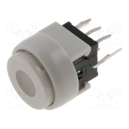 10 pcs : PB6136FBL-13 - Switch: keypad, Pos: 2, DPDT, 0.1A/30VDC, white, LED, red/green, THT