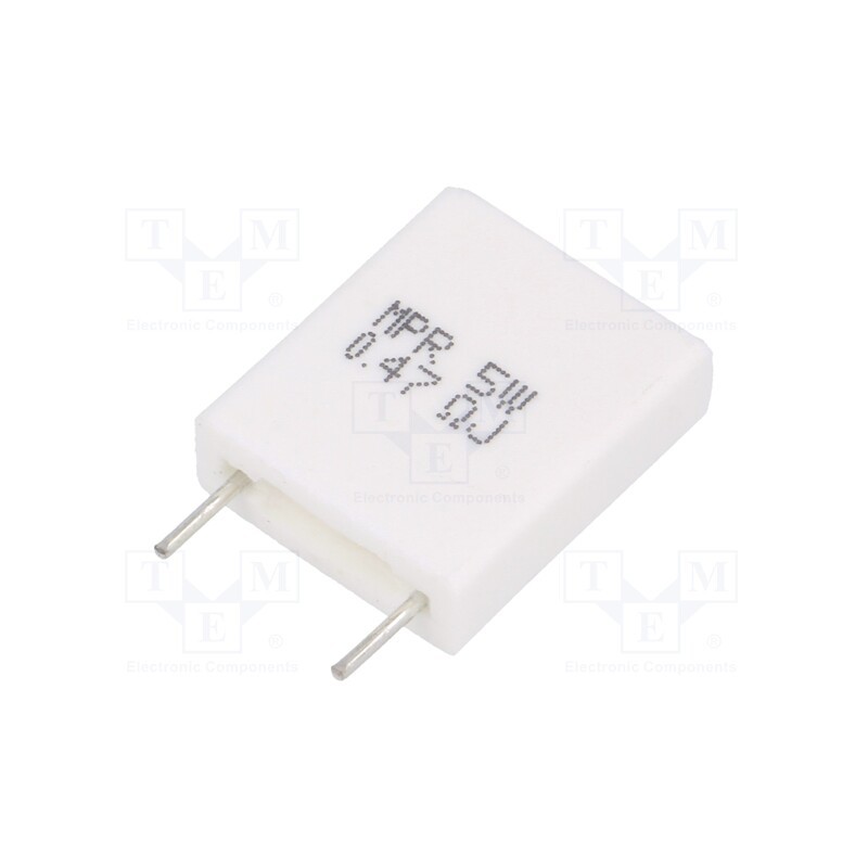 10 pcs : MPR5W-0R47 - Resistor: wire-wound, THT, 470mΩ, 5W, ±5%, 14x18x5.5mm, 350ppm/°C
