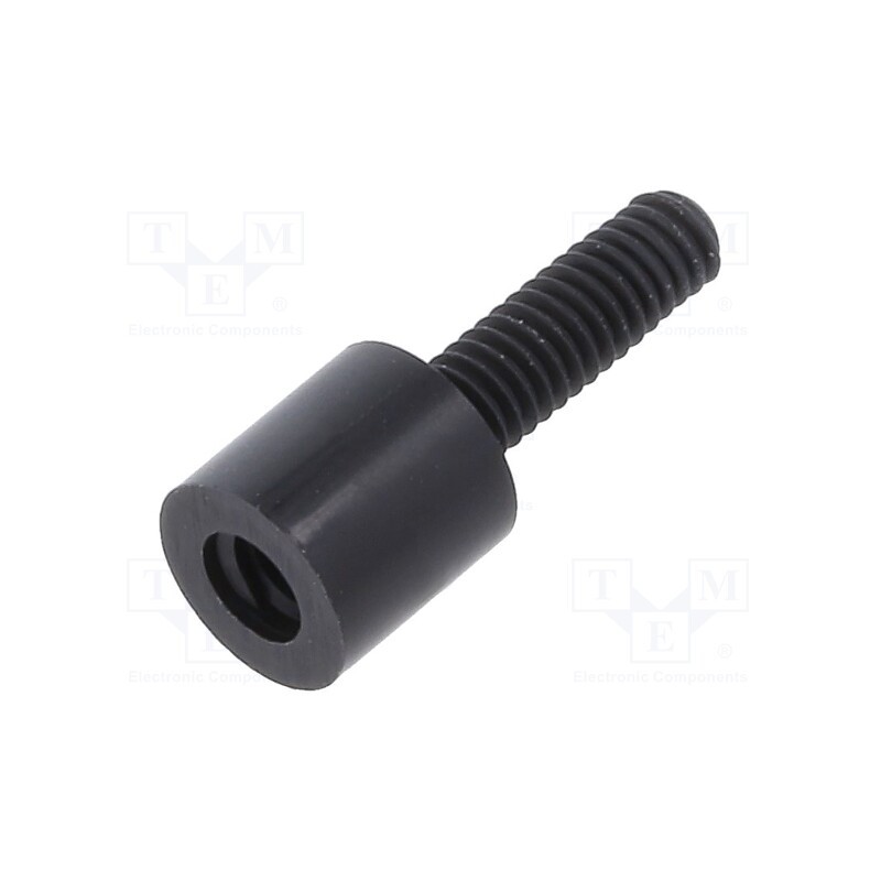 50 pcs : 282RDX05 - Screwed spacer sleeve, cylindrical, polyamide, M2,5, M2,5, 5mm