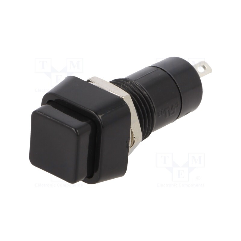 10 pcs : PS1023ABLK - Switch: push-button, Pos: 2, SPST, 3A/125VDC, OFF-(ON), on panel