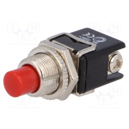 10 pcs : PS13BRD - Switch: push-button, Pos: 2, 4A/250VAC, OFF-(ON), Illumin: none