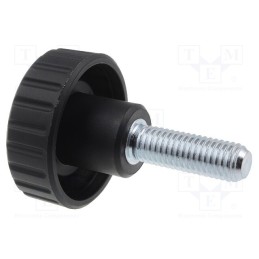 10 pcs : 6833 - Knob, Ø: 40mm, Ext.thread: M10, 30mm, H: 27mm, polyamide, knurled