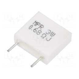 10 pcs : MPR3W-0R68 - Resistor: wire-wound, THT, 680mΩ, 3W, ±5%, 14x13x5.5mm, 350ppm/°C