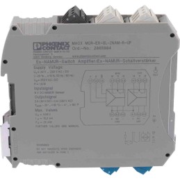 1 pcs - Phoenix Contact 2 Channel Galvanic Barrier, Isolating Amplifier, NAMUR Sensor, Switch Input, Relay Output, ATEX