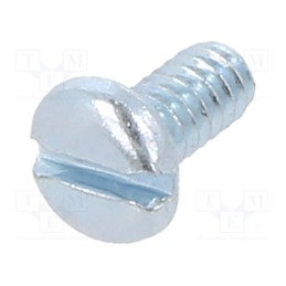 500 pcs : 9300 - Screw, UNC4-40x6.4, Head: cheese head, slotted, steel, zinc