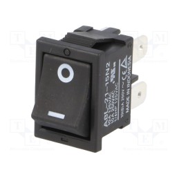 10 pcs : A8L-21-15N2 - ROCKER, DPST, Pos: 2, ON-OFF, 10A/250VAC, black, none, Body: black