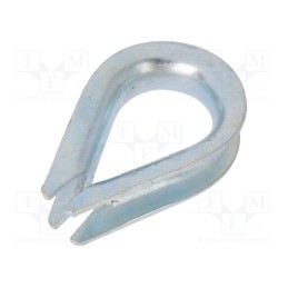 10 pcs : KU18 - Thimble for rope, steel, for rope, Ørope: 18mm, zinc, DIN 6899B
