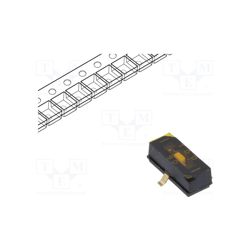 10 pcs : TDD01H0SB1R - Switch: DIP-SWITCH, Poles number: 1, ON-OFF, 0.025A/24VDC, Pos: 2