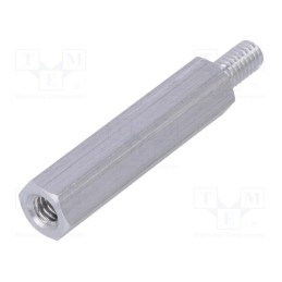 50 pcs : 236X30 - Screwed spacer sleeve, 30mm, Int.thread: M4, Ext.thread: M4