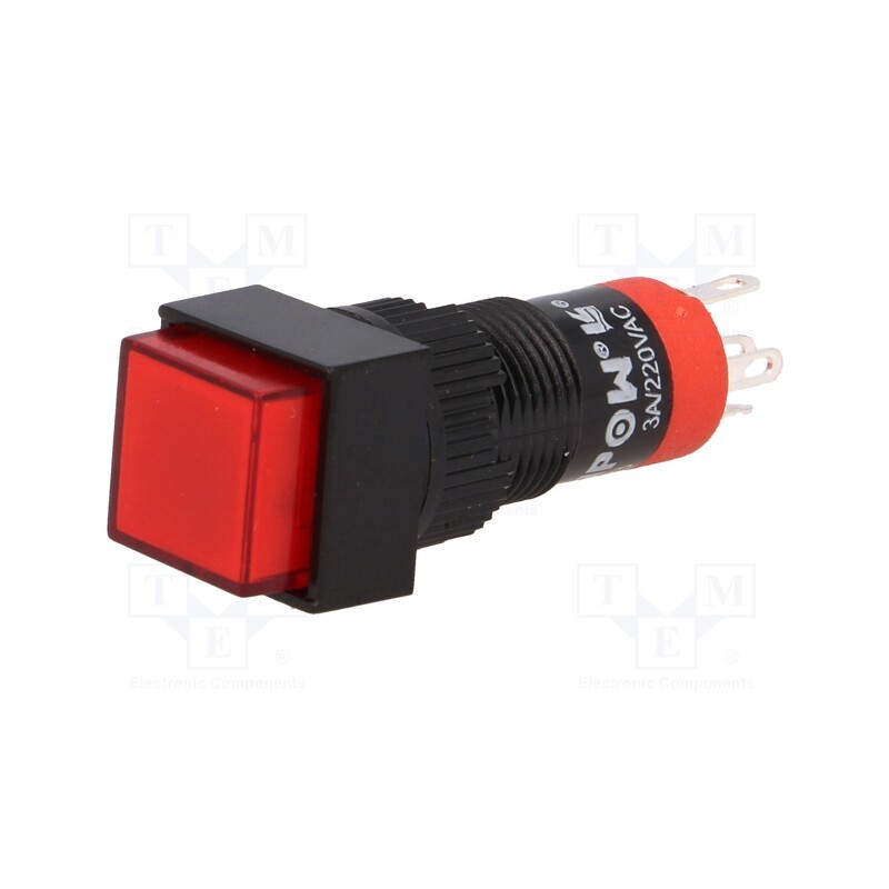 10 pcs : LAS3F-11Z/R - Switch: push-button, Pos: 2, SPDT, 0.5A/250VAC, 1A/24VDC, ON-ON