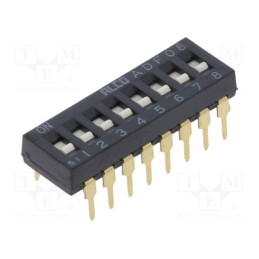 10 pcs : 1-1825002-4 - Switch: DIP-SWITCH, Poles number: 8, ON-OFF, -0.025A/24VDC, Pos: 2