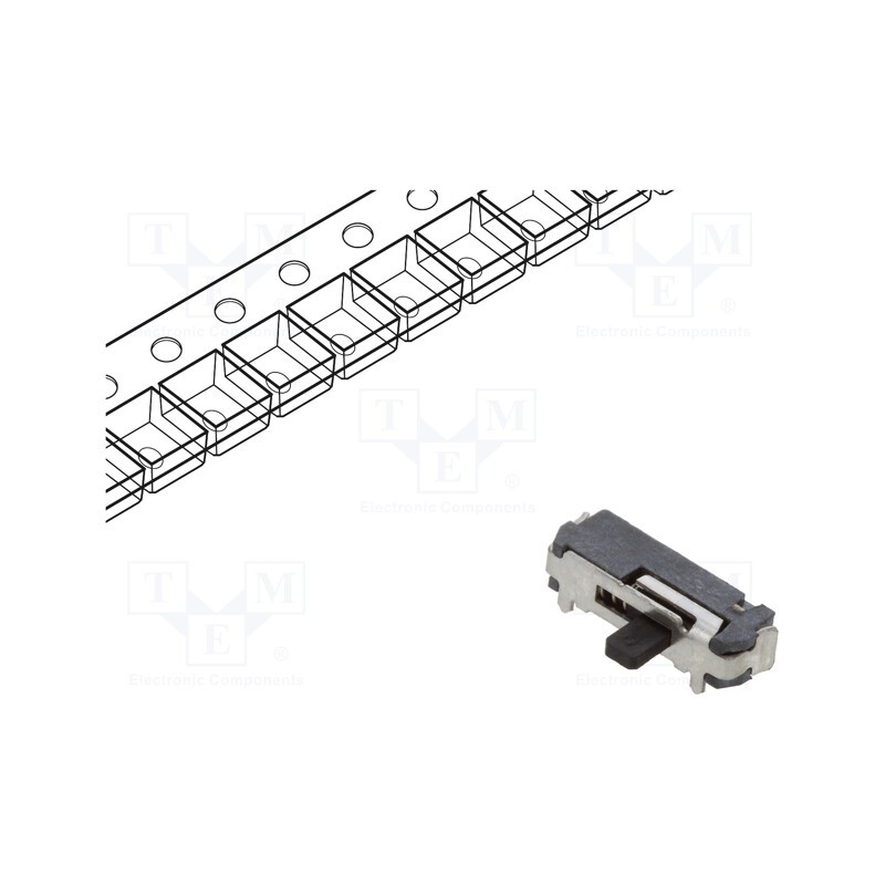 10 pcs : JSM08011SAQNR - Switch: slide, Pos: 2, SPDT, 0.3A/4VDC, ON-(ON), No.of term: 3, SMT